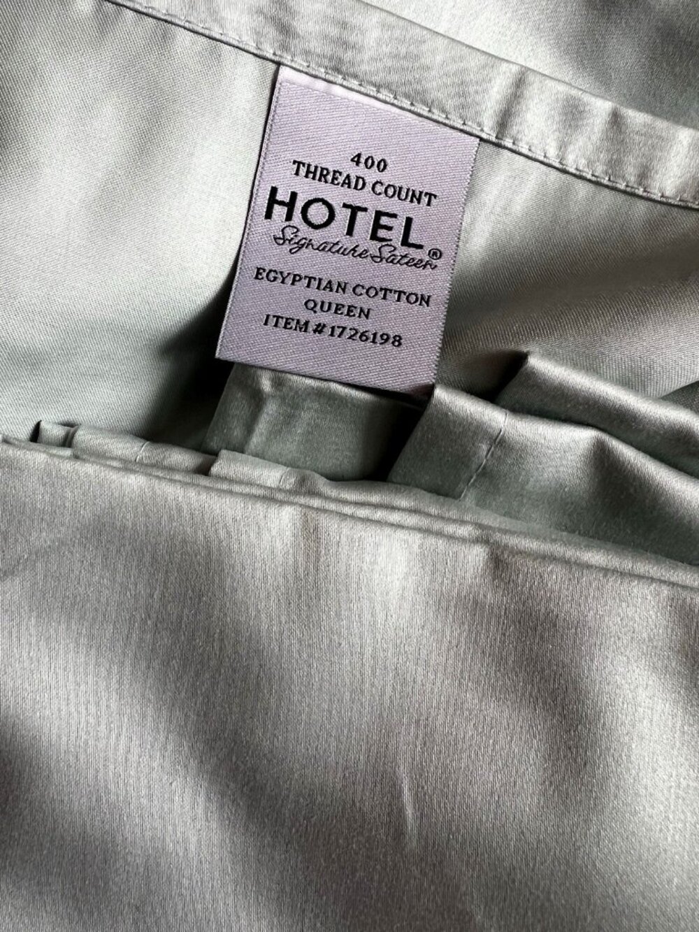 HOTEL Signature Sateen QUEEN/KING Flat Sheet 100% Egyptian Cotton\ Misty Blue